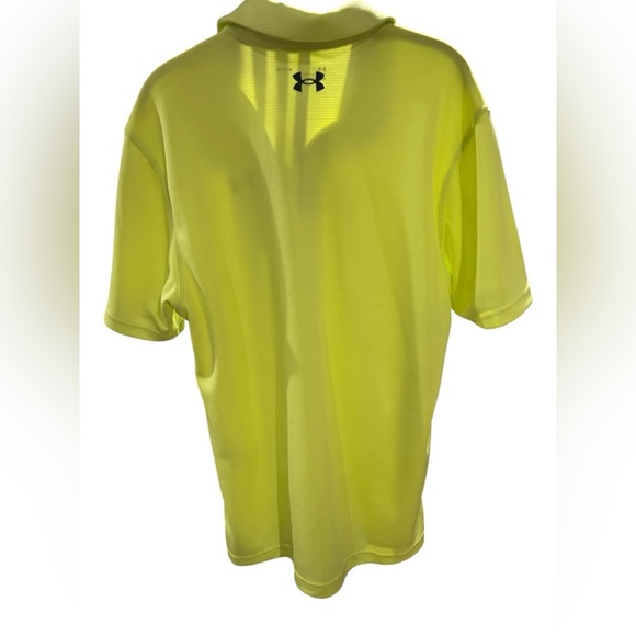 Under Armour Men’s Neon Yellow Polo Shirt Size M | Golf Tennis Activewear - Picture 4 of 10